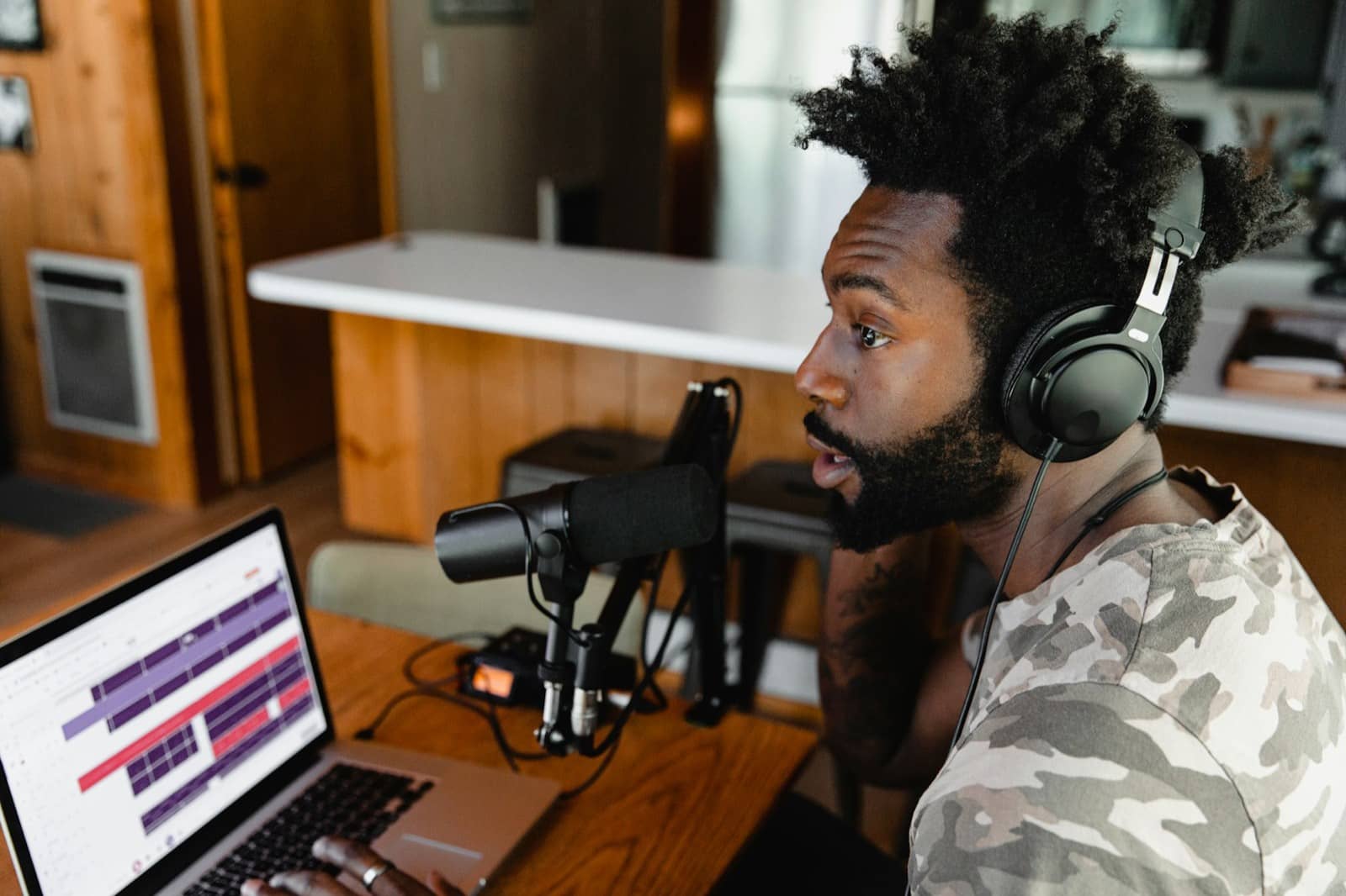 Producer working at a studio desk