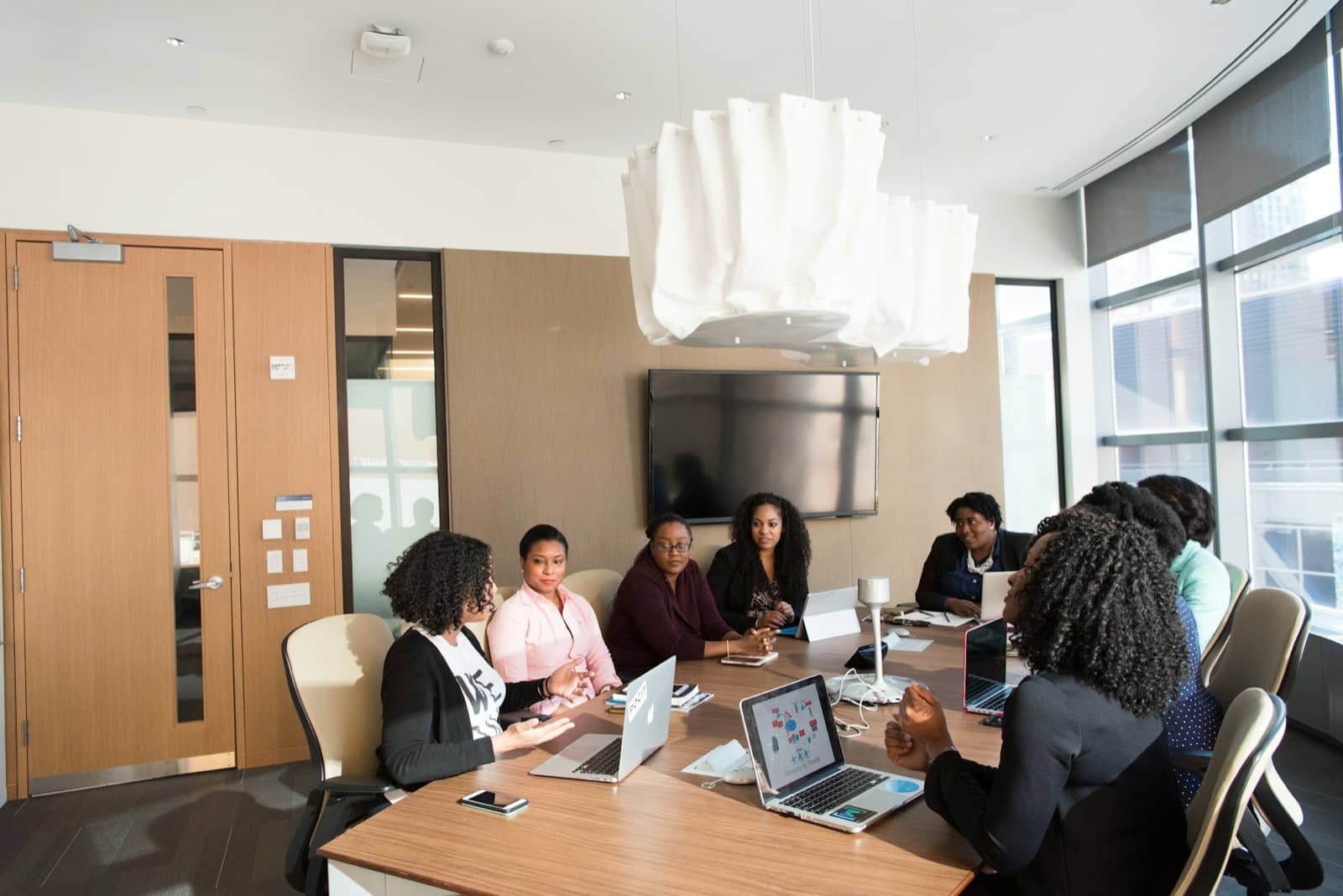 Group workshop session around a table